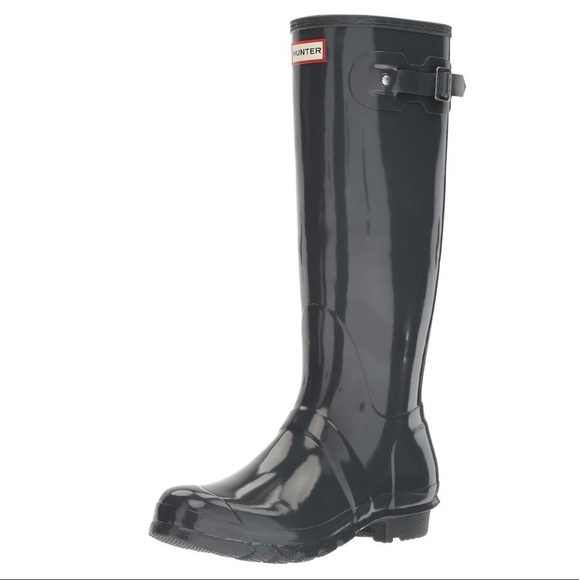 Hunter Original Tall Gloss rain boots dark slate - Picture 2 of 3